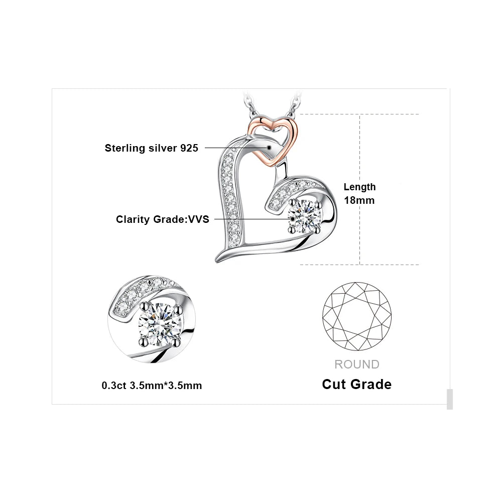 Rose Gold Heart Pendant Necklace