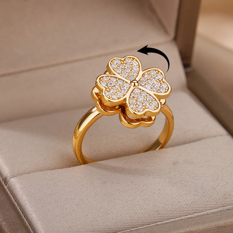 Heart Clover Fidget Ring