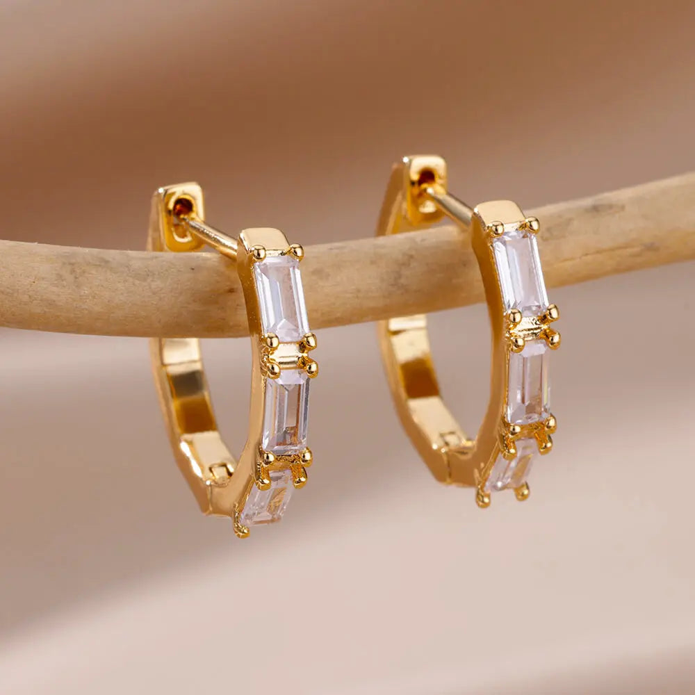 Golden Heart Hoop Earrings