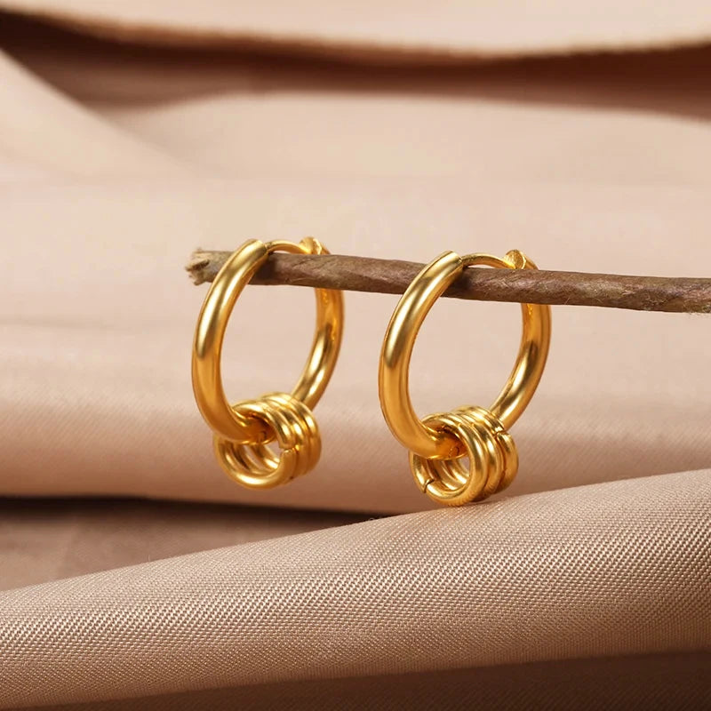 Golden Heart Hoop Earrings