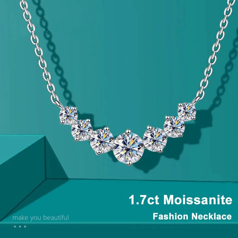 Elegant Moissanite White Gold Necklace