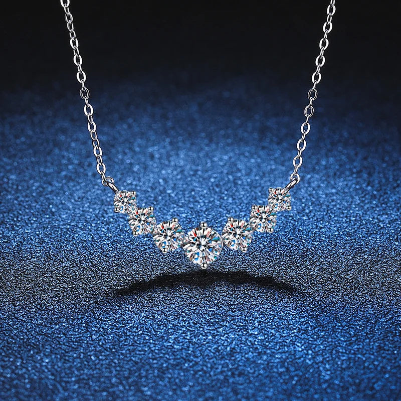 Elegant Moissanite White Gold Necklace