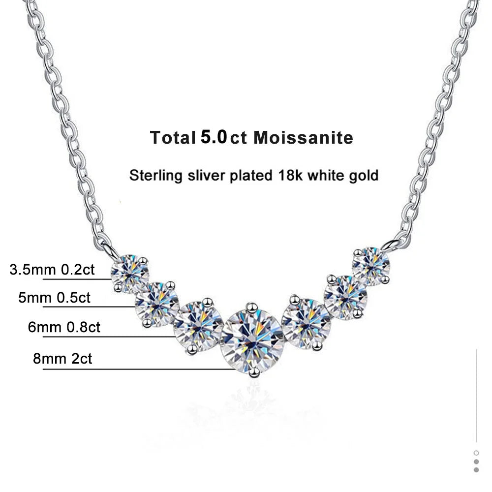 Elegant Moissanite White Gold Necklace