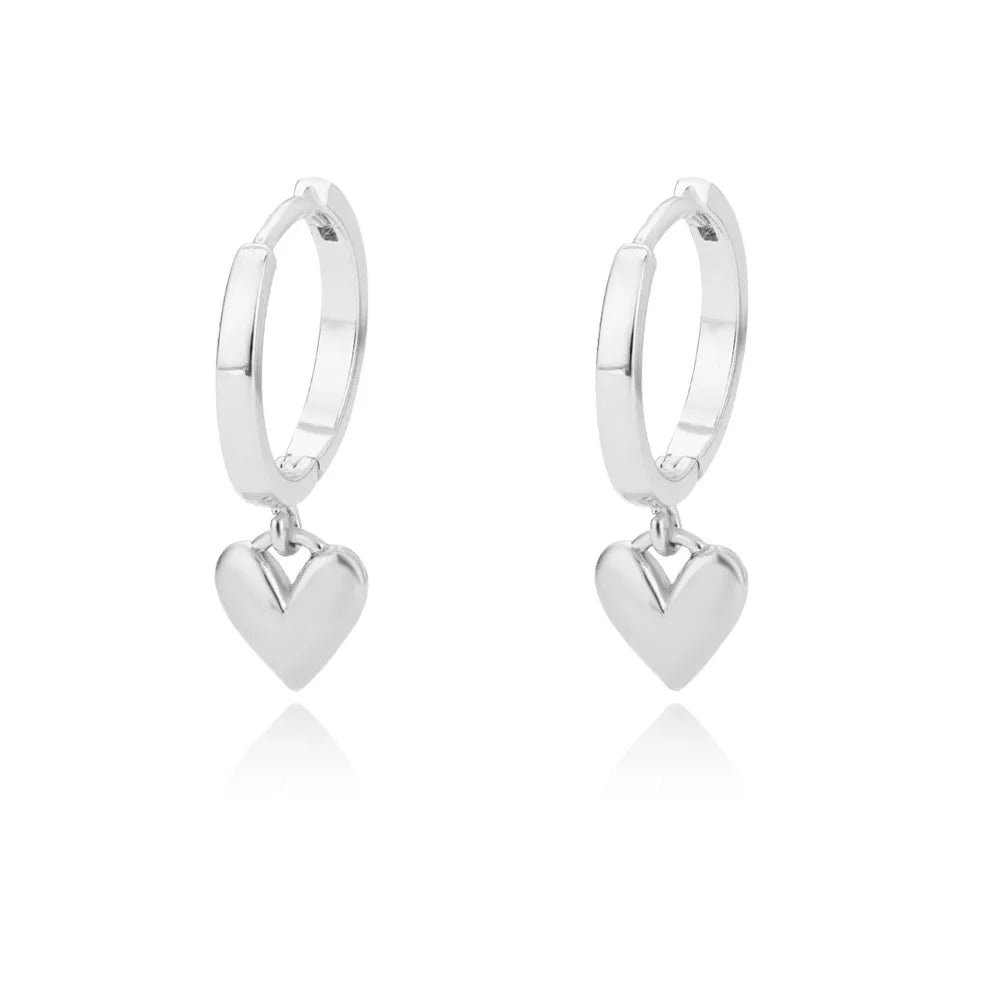 Golden Heart Hoop Earrings