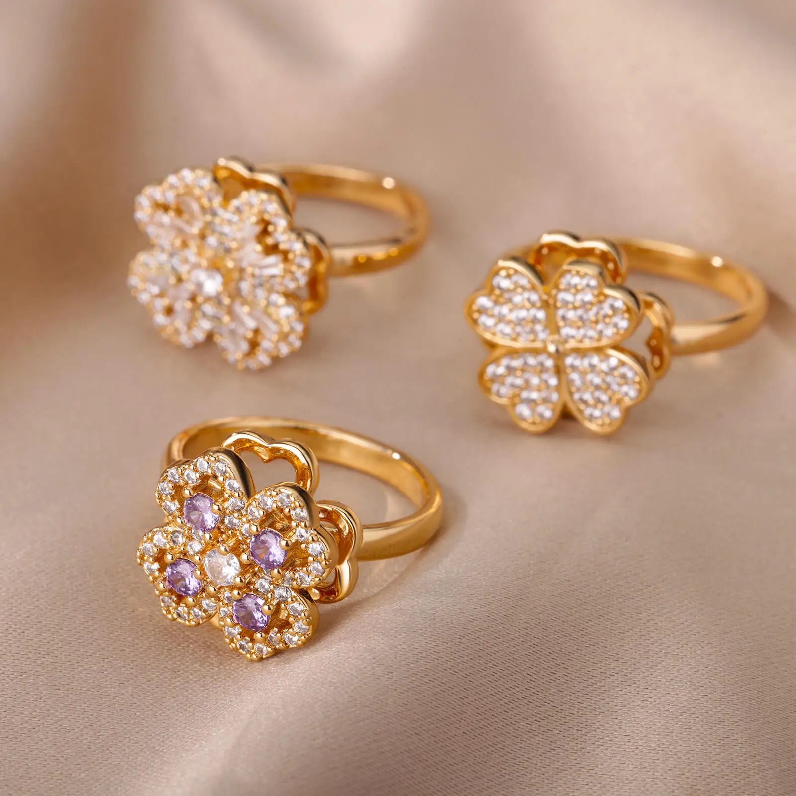 Heart Clover Fidget Ring