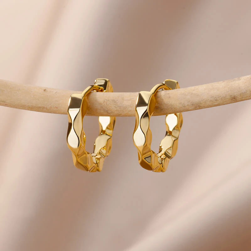Golden Heart Hoop Earrings