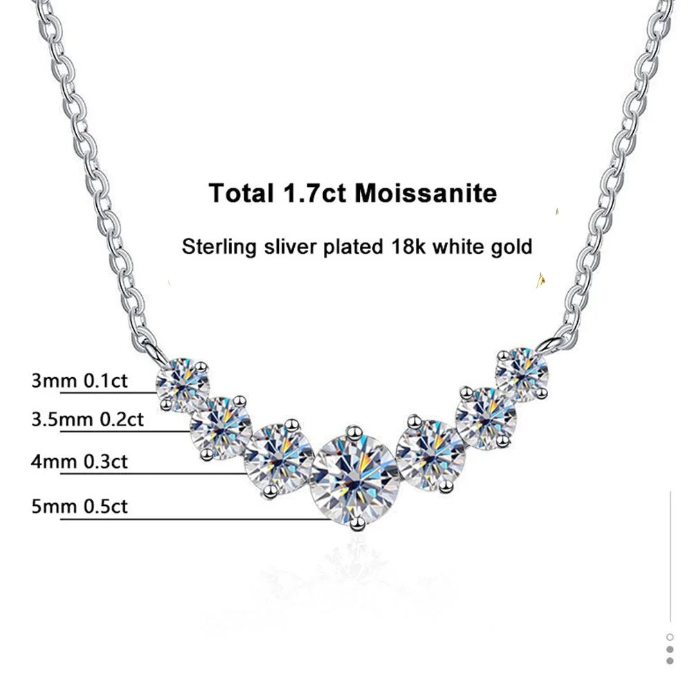 Elegant Moissanite White Gold Necklace