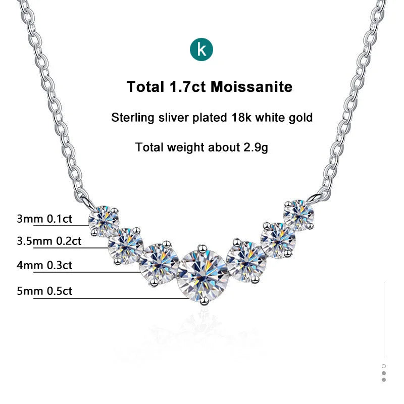 Elegant Moissanite White Gold Necklace