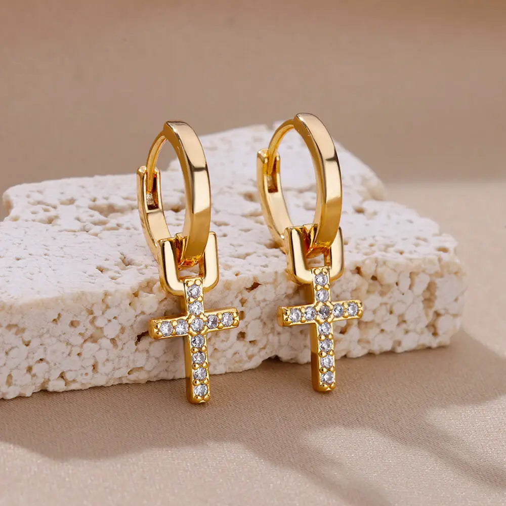 Golden Heart Hoop Earrings