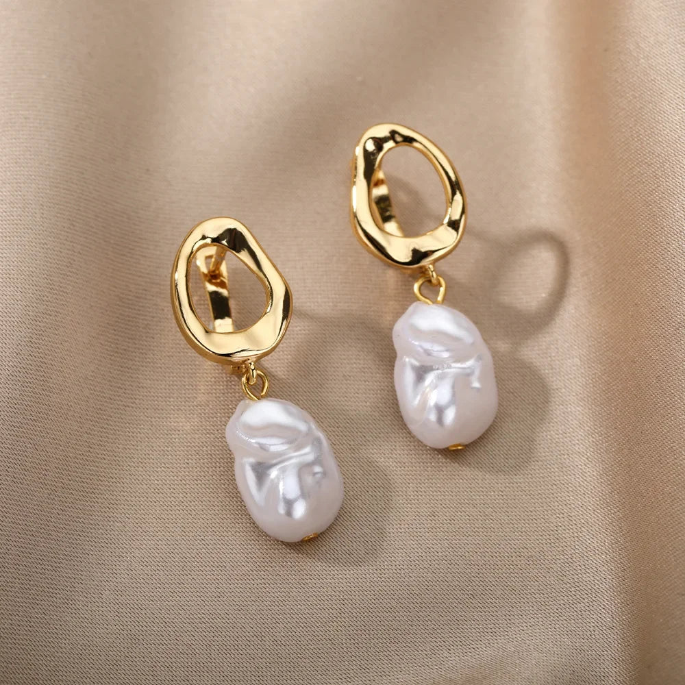Golden Heart Hoop Earrings