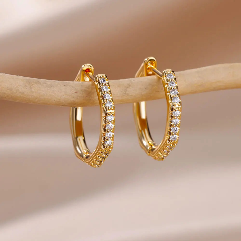 Golden Heart Hoop Earrings