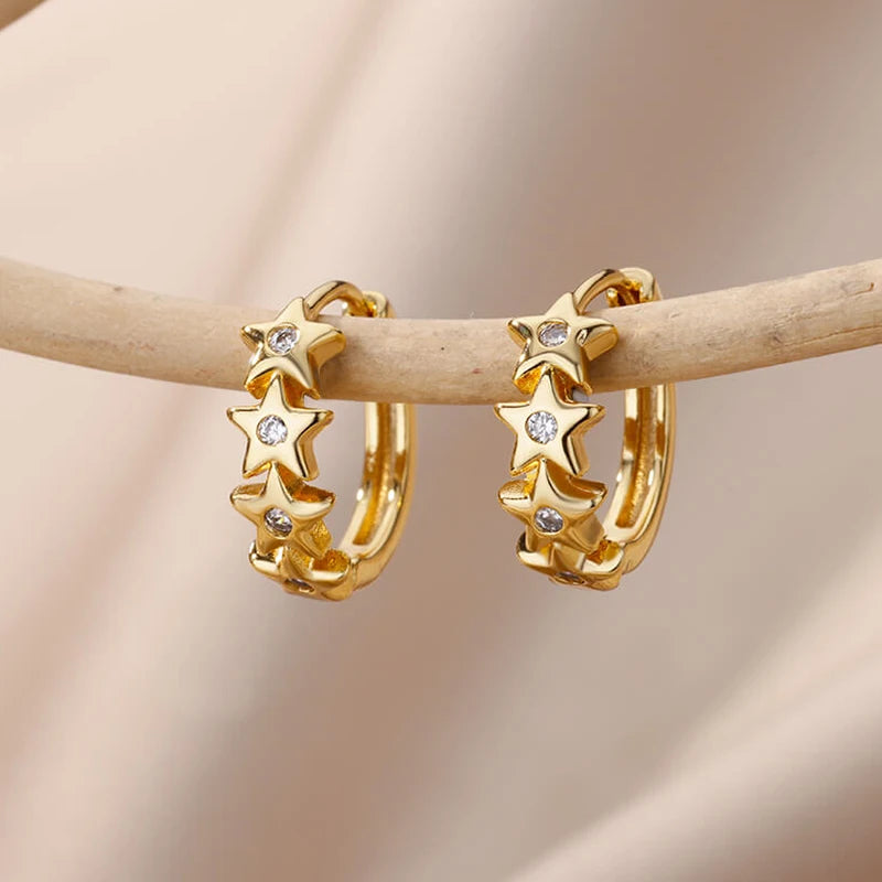 Golden Heart Hoop Earrings