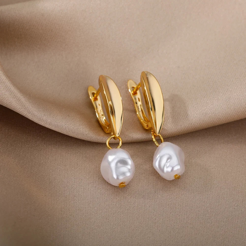 Golden Heart Hoop Earrings
