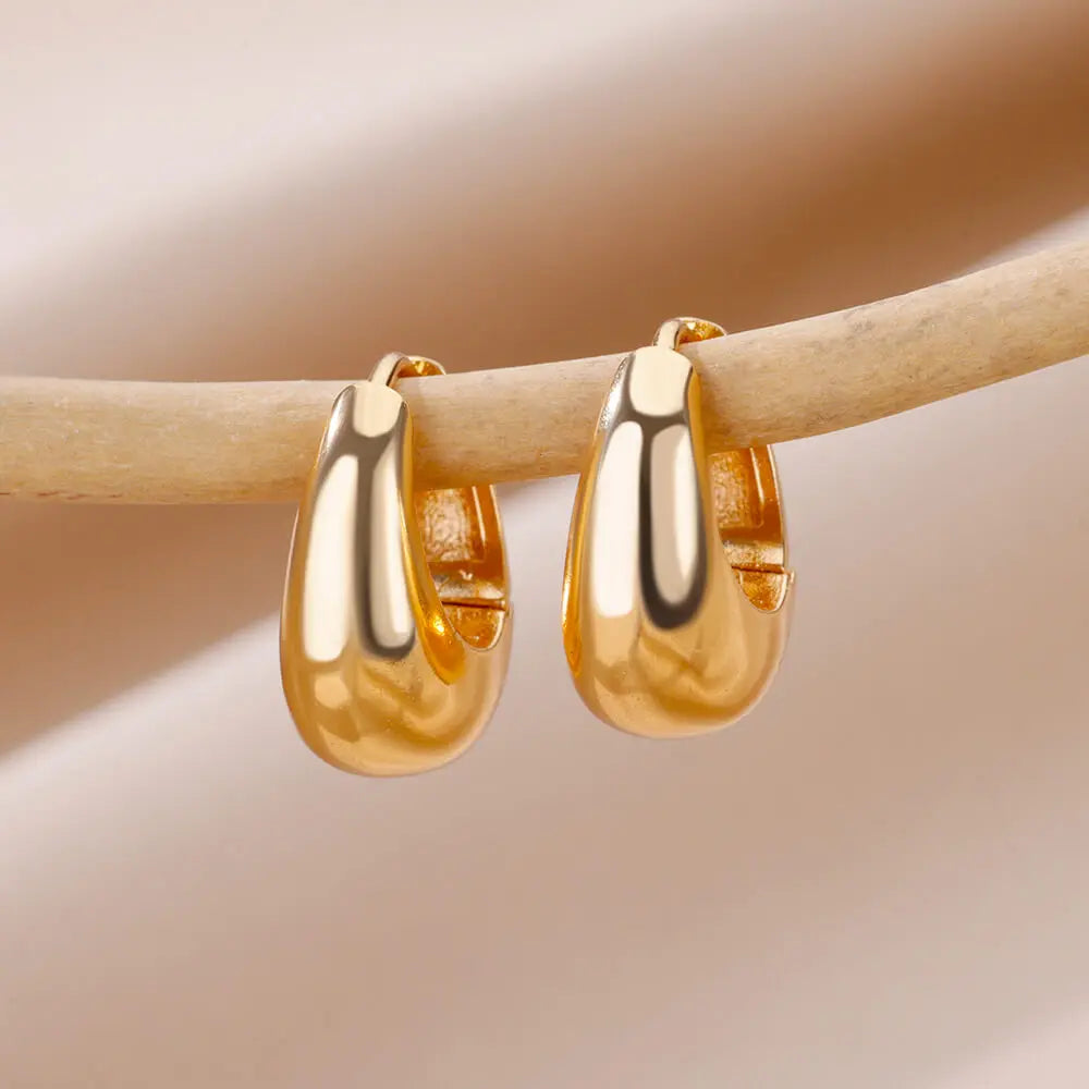 Golden Heart Hoop Earrings