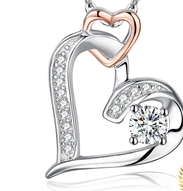 Rose Gold Heart Pendant Necklace